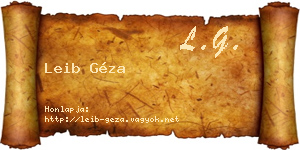 Leib Géza névjegykártya